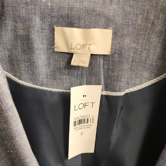 LOFT Light Blue Blazer with Gold Button - Picture 2 of 5